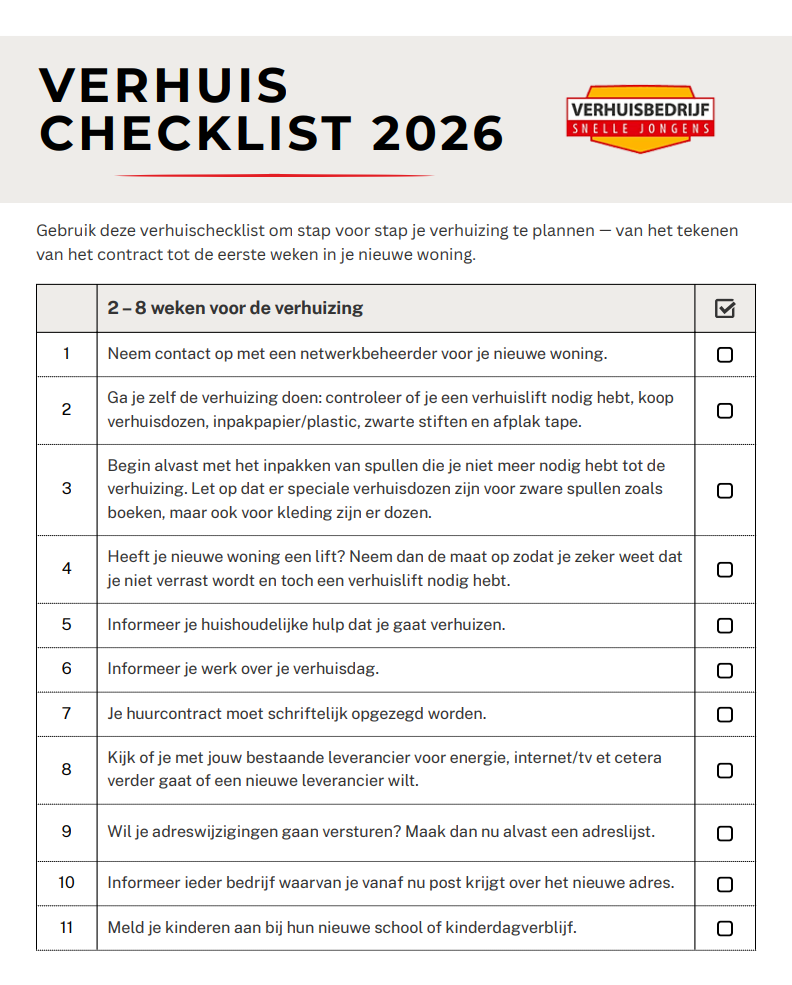 Verhuischecklist 2026 PDF